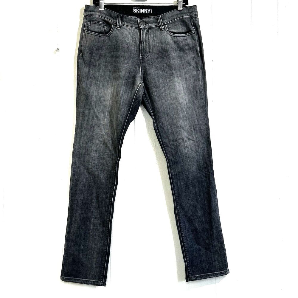 New York & Company Jeans Womens Size 10 Low Rise Skinny Leg Gray Black Wash Y2K